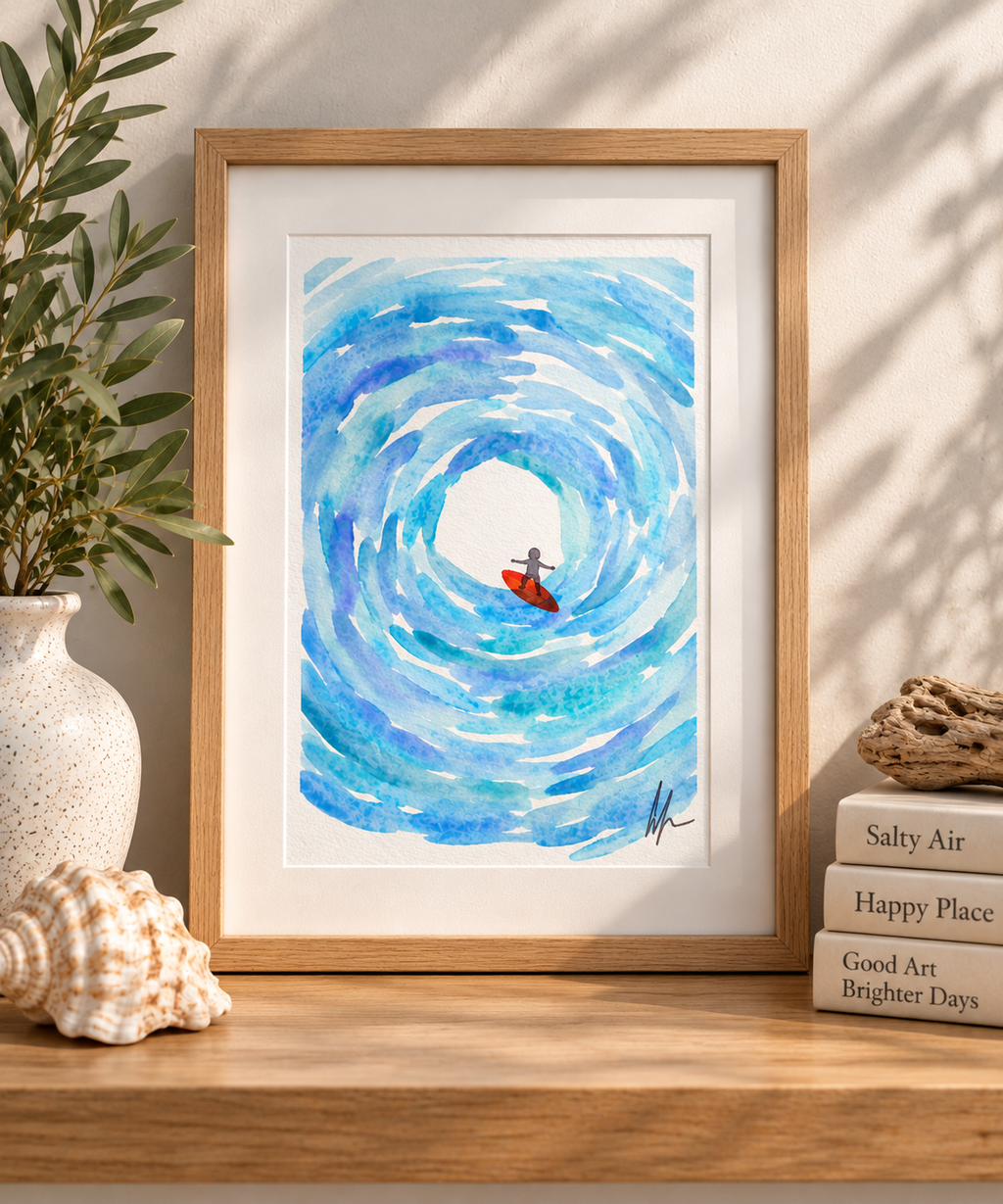 Little Surfer – Original Watercolor