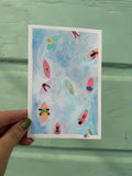 Paddle Out – Original Watercolor
