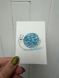 Blue Wave Shell Snail – Original Mini Watercolor & Ink Art