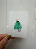 Little Frog No. 1 original 2.5 x 3.5 inch watercolor and ink artwork
