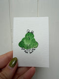 Little Frog No. 3 original 2.5 x 3.5 inch watercolor and ink artwork