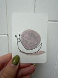 Mauve Watercolor Snail – Original Mini Watercolor & Ink Art