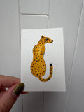 Original 2.5 x 3.5 inch cheetah mini artwork