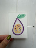 Original 2.5 x 3.5 inch passion fruit mini artwork