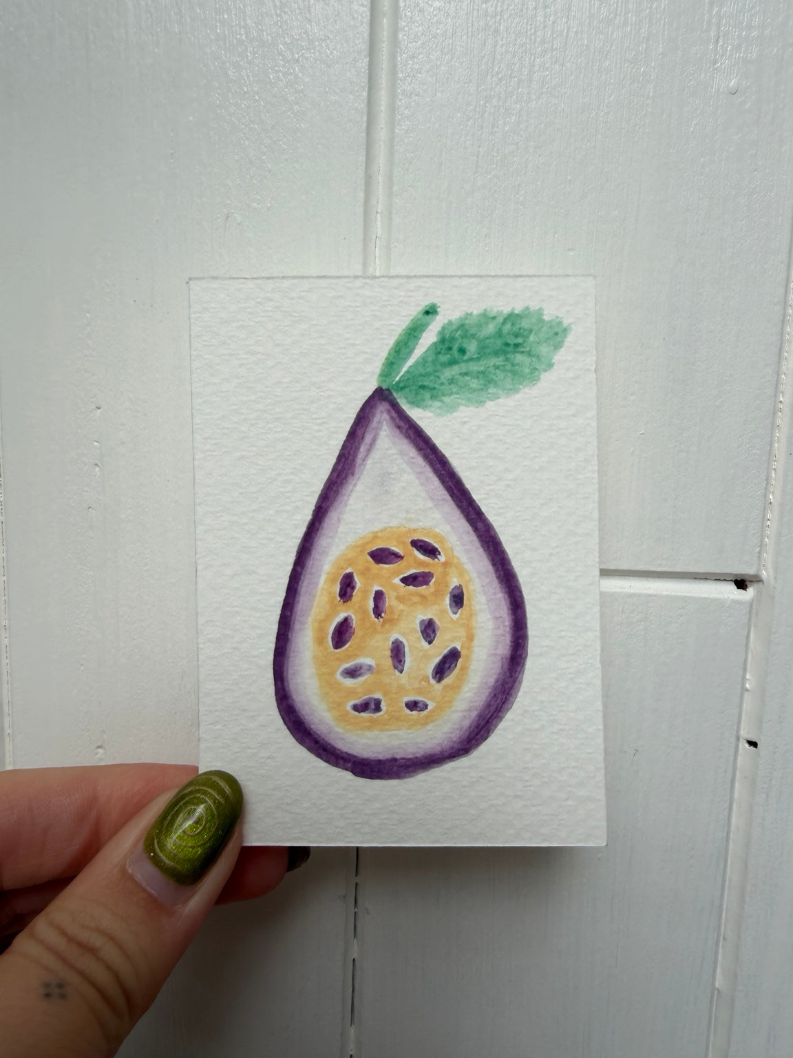 Original 2.5 x 3.5 inch passion fruit mini artwork