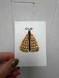 Orange Patterned Moth – Original Mini Watercolor & Ink Art