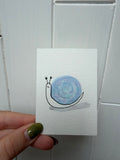 Pastel Swirl Snail – Original Mini Watercolor & Ink Art