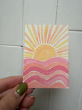 Pink Sunset – Original Mini Watercolor Art
