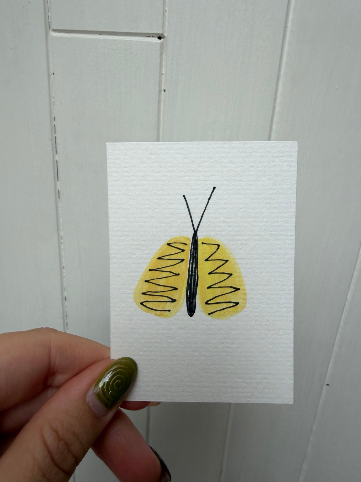 Yellow Butterfly – Original Mini Watercolor & Ink Art